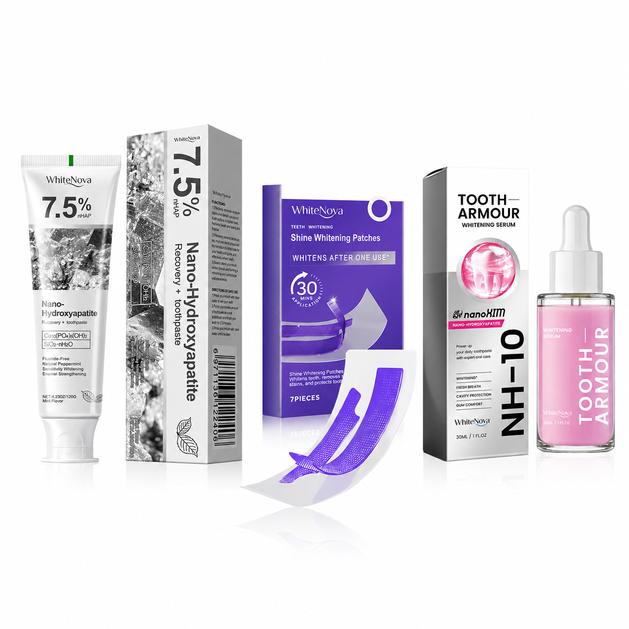 Cuidado bucal WhiteNova con nano-hidroxiapatita al 7,5%
