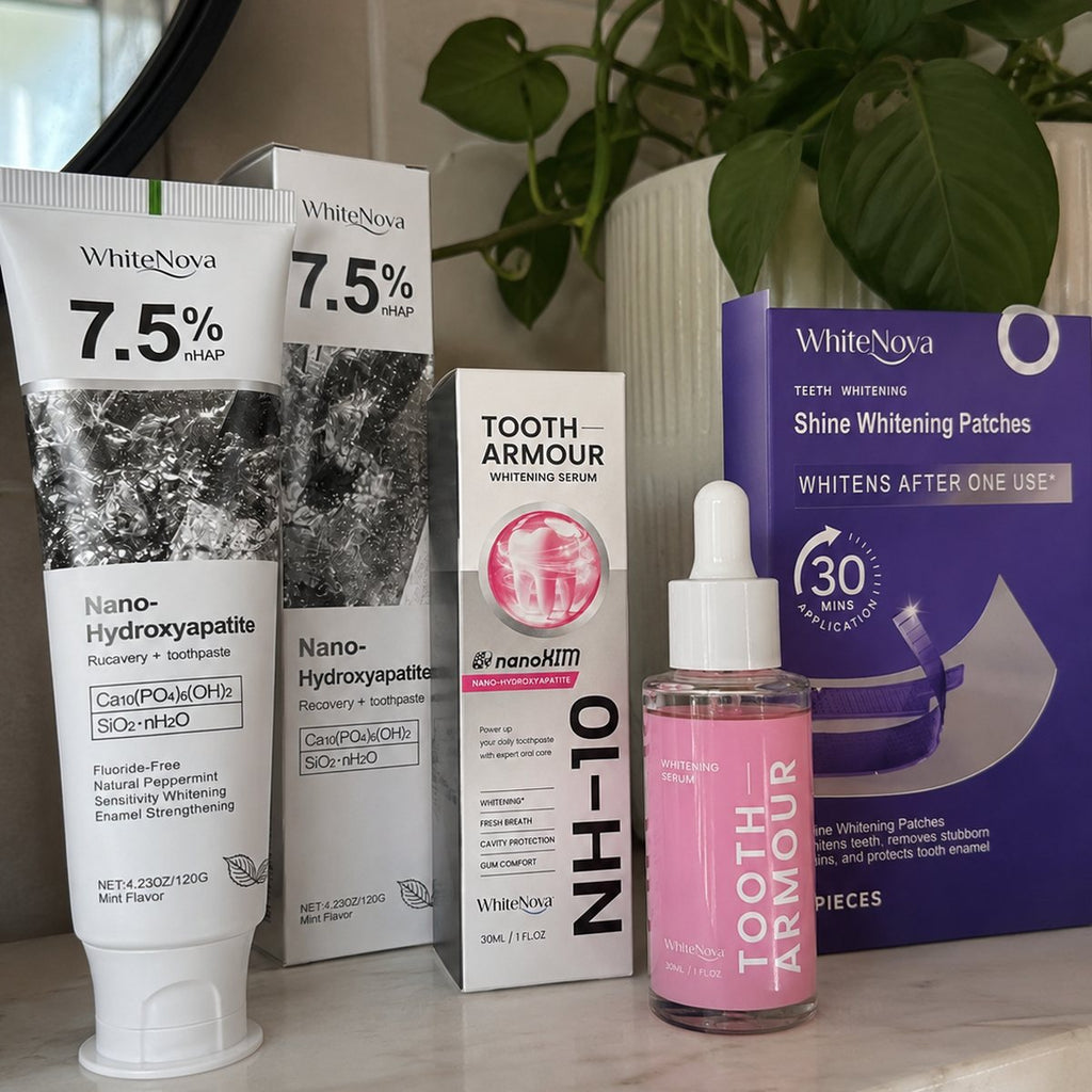Los tres productos WhiteNova juntos