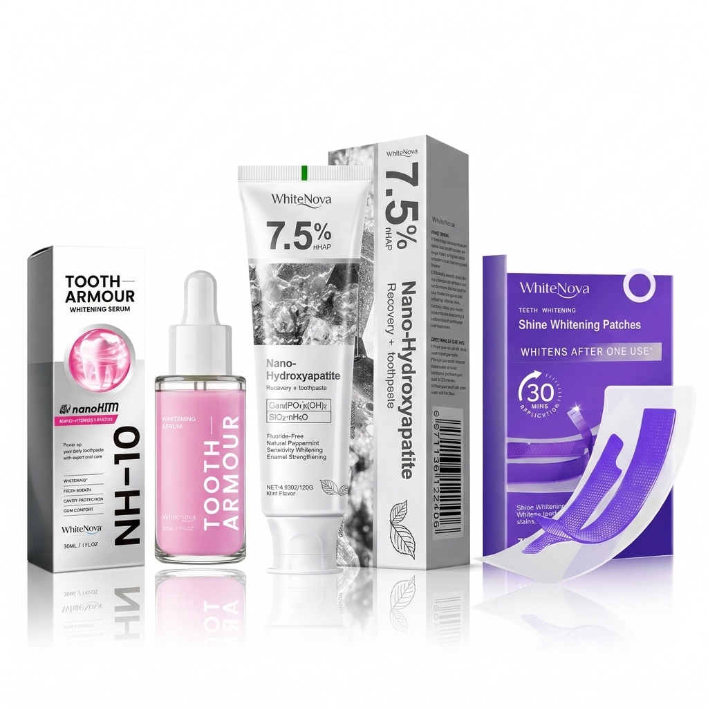 WhiteNova Súper Pack — Pasta, Serum y Tiritas